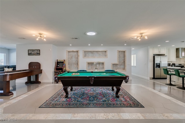 rec room with billiards