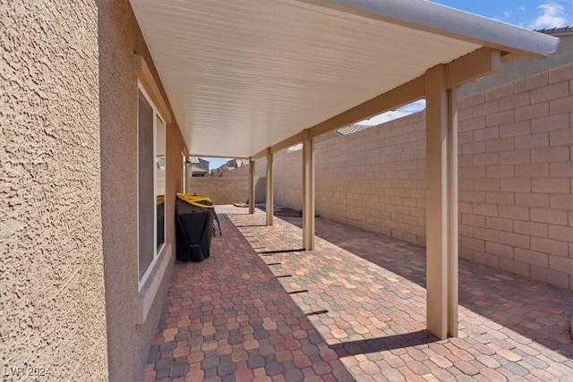 view of patio featuring grilling area