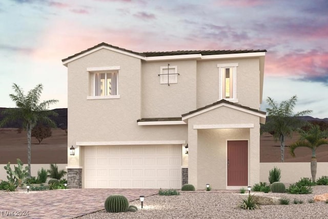 view of front facade with a garage