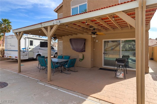 view of patio / terrace with ceiling fan