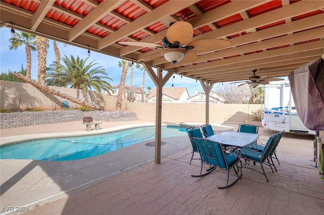 view of pool featuring a patio