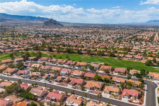 drone / aerial view with a mountain view