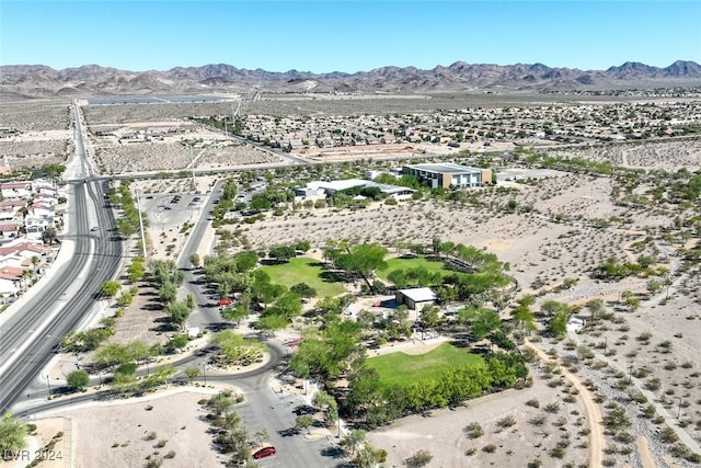 bird's eye view with a mountain view