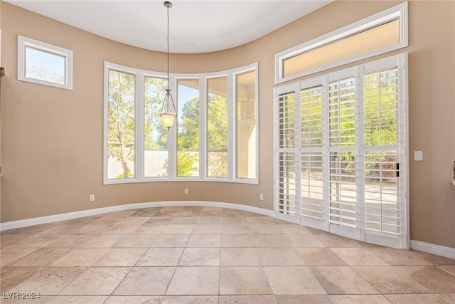 view of unfurnished dining area