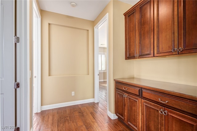 hall featuring dark hardwood / wood-style flooring