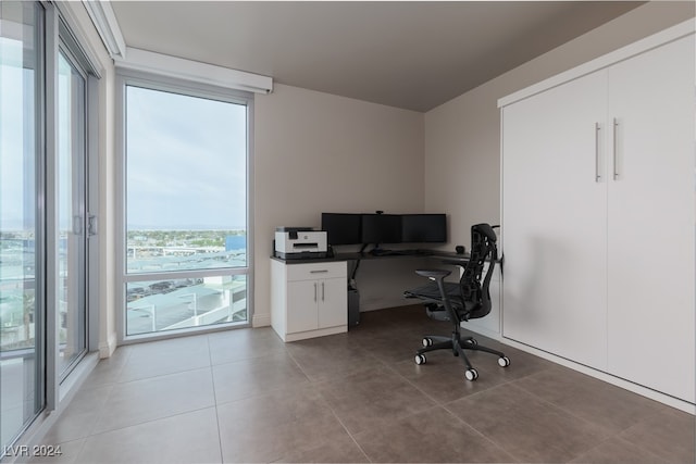 view of tiled office