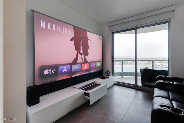 view of tiled living room