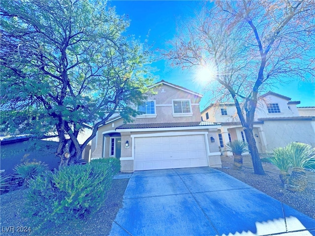 view of front facade with a garage