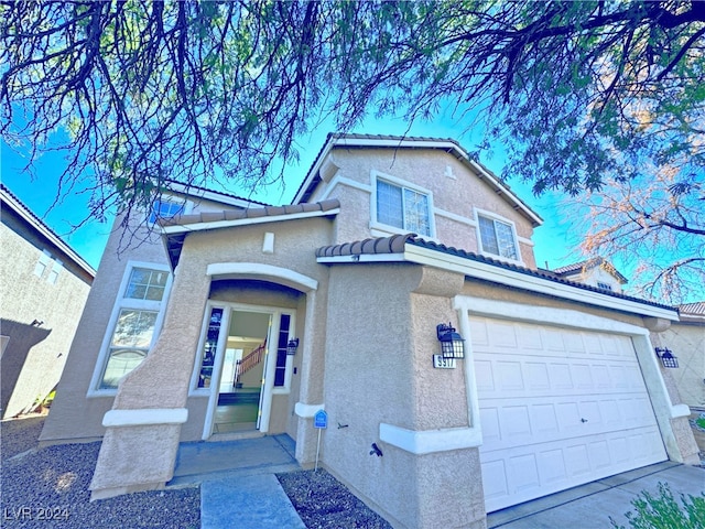 front facade with a garage