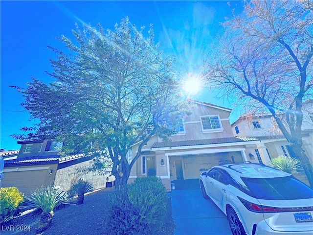 view of front facade with a garage