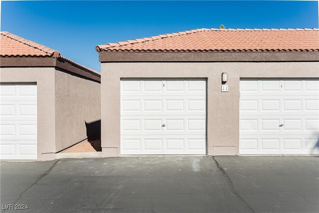 view of garage