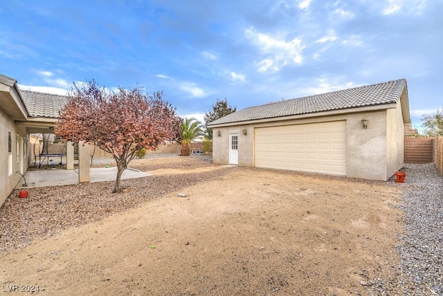 view of garage