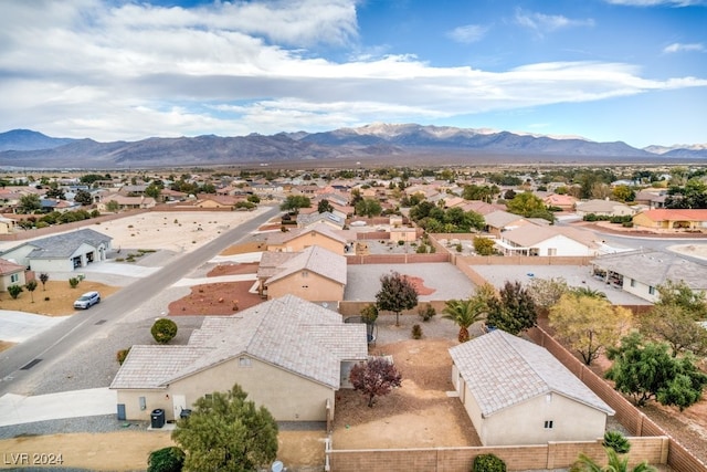 drone / aerial view with a mountain view