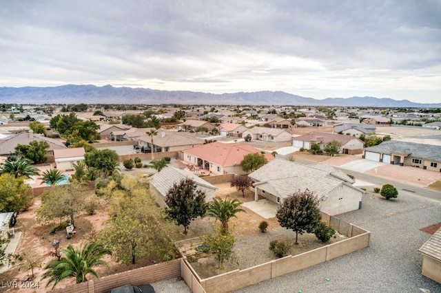 drone / aerial view with a mountain view