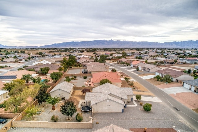 bird's eye view with a mountain view