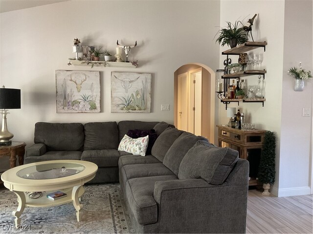 living room featuring hardwood / wood-style floors