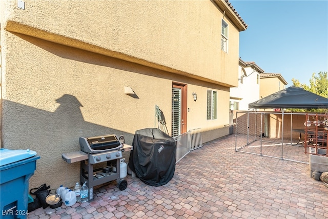 exterior space with a gazebo