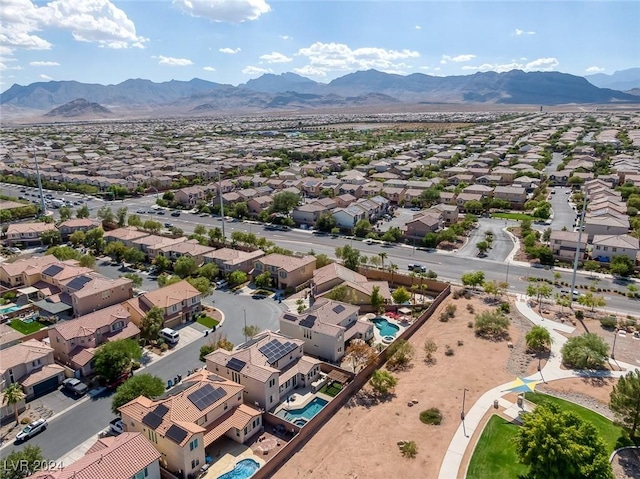 drone / aerial view with a mountain view