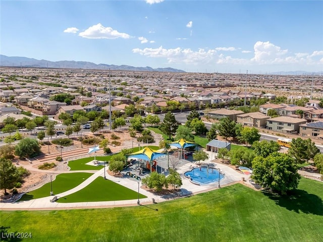 aerial view featuring a mountain view