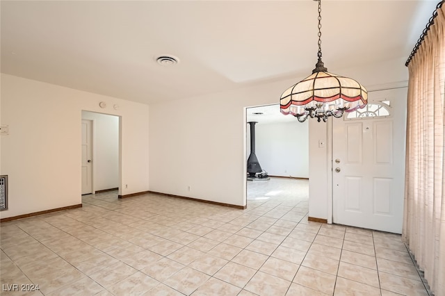 interior space with light tile patterned floors