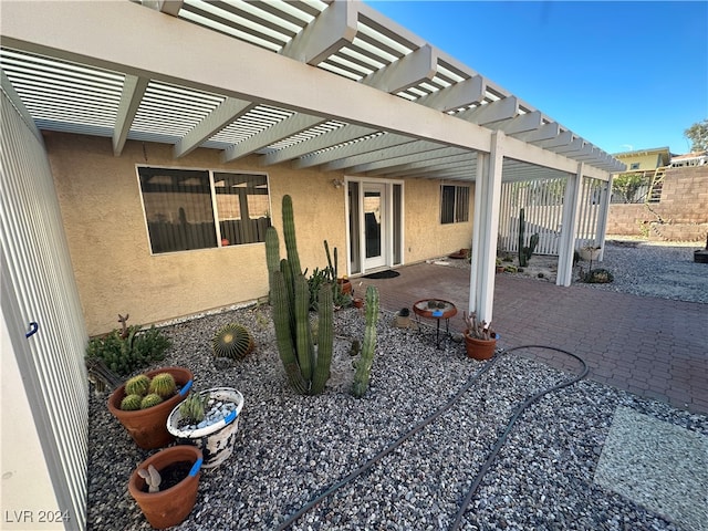 view of patio with a pergola