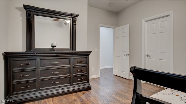 bedroom featuring wood-type flooring