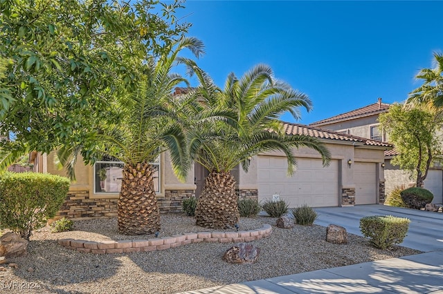 view of front of house with a garage