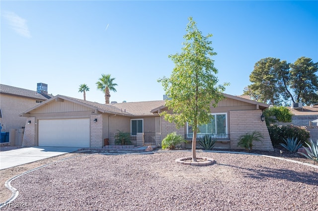 single story home featuring a garage