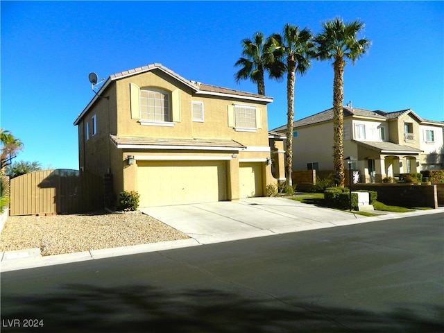 view of property with a garage