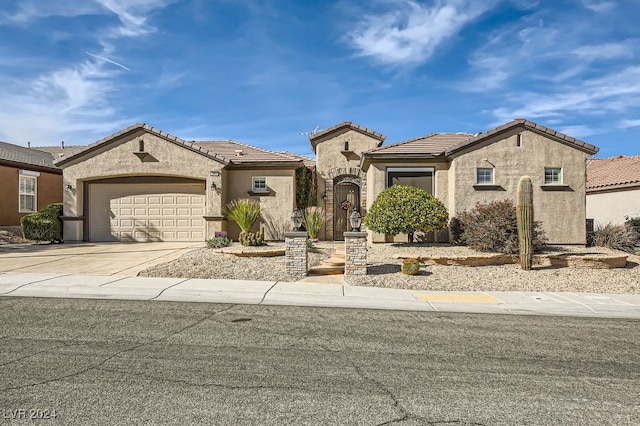 view of front of house with a garage