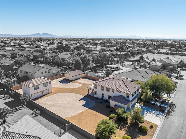 bird's eye view with a mountain view