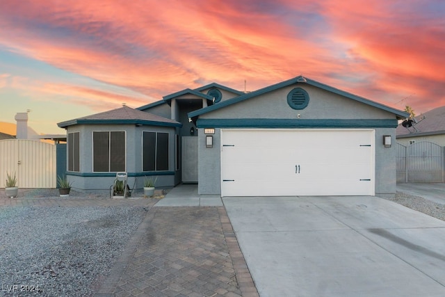 view of front facade with a garage