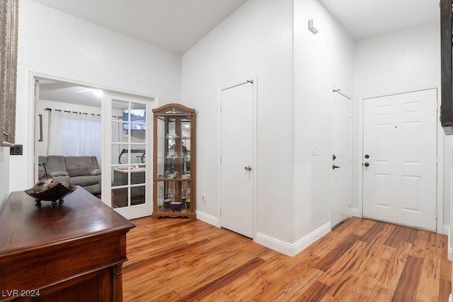 hallway featuring light hardwood / wood-style floors