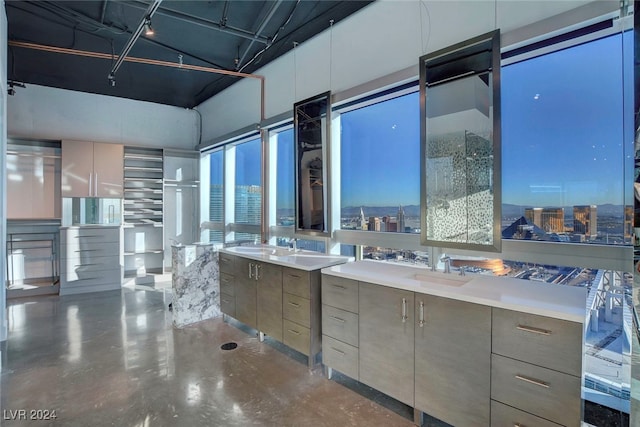 bathroom with concrete flooring and sink