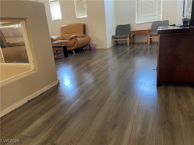 interior space featuring dark wood-type flooring