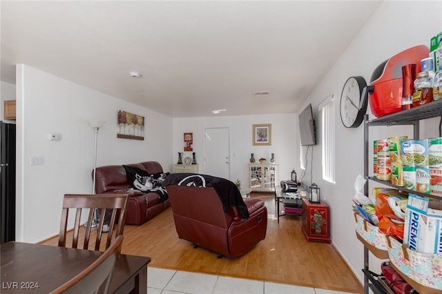 living room featuring light hardwood / wood-style floors