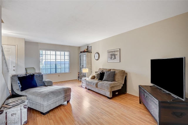 living room featuring light hardwood / wood-style floors