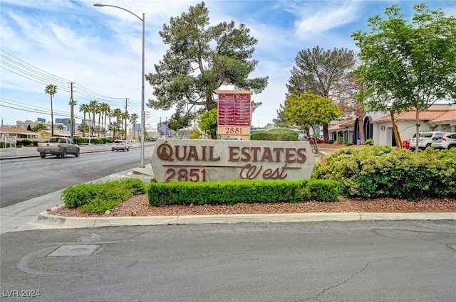 view of community sign