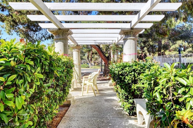 view of patio / terrace with a pergola