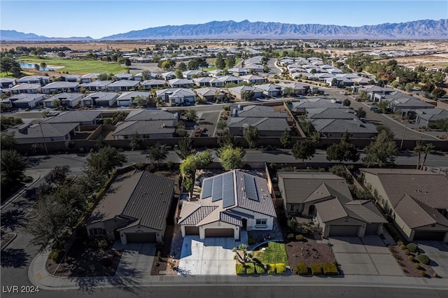 bird's eye view with a mountain view