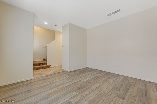 empty room featuring light hardwood / wood-style floors