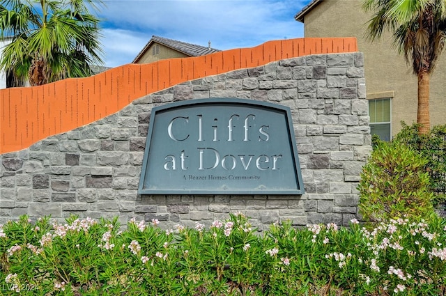 view of community sign