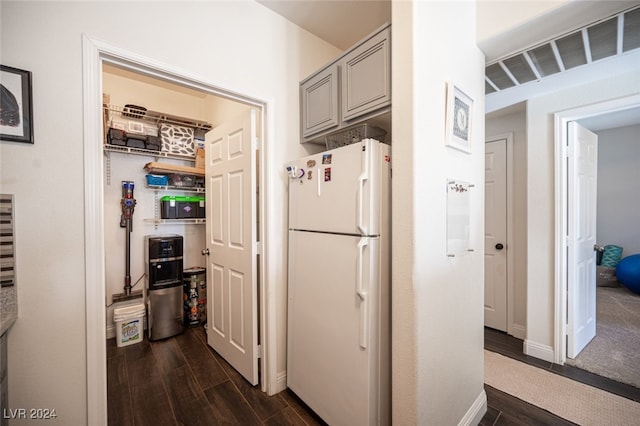 hall featuring dark hardwood / wood-style flooring