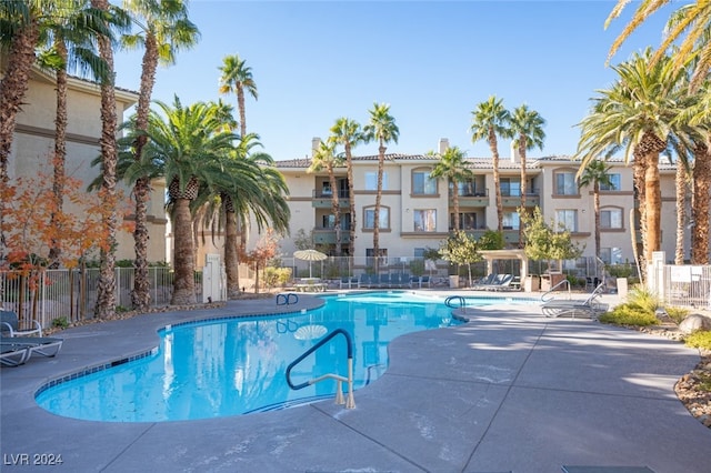 view of pool with a patio area