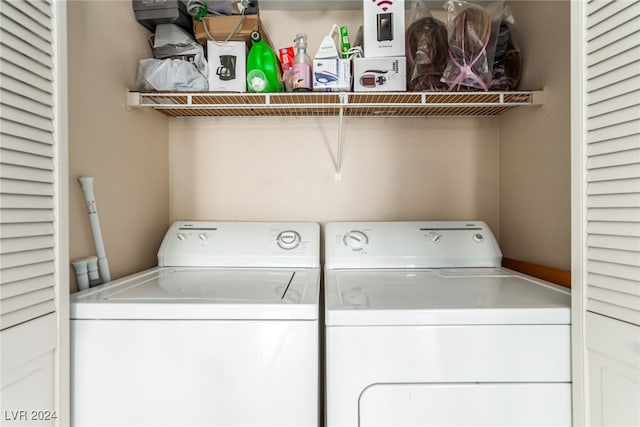 laundry area with independent washer and dryer
