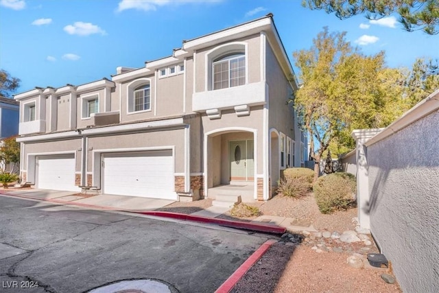 view of property with a garage