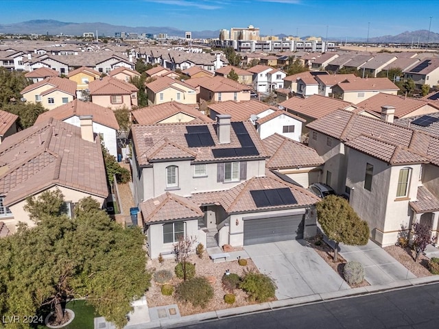 aerial view with a mountain view