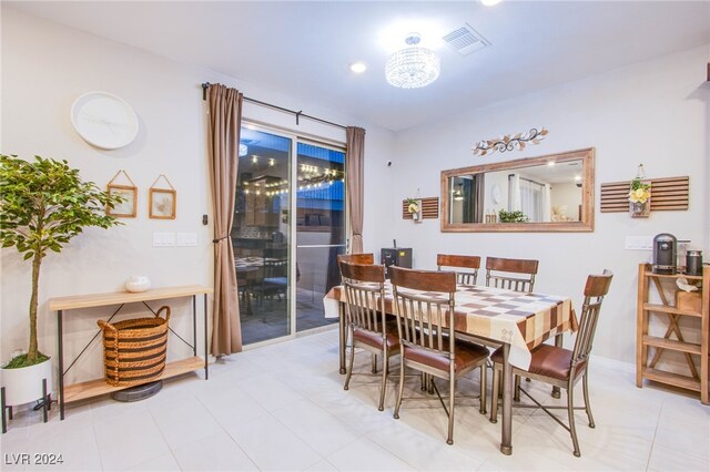 dining room featuring light tile patterned floors