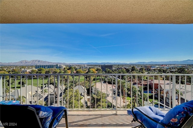 balcony with a mountain view