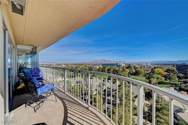 balcony with a mountain view